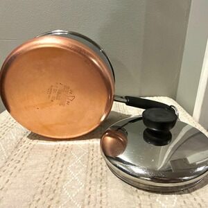 Revere Ware 1 Qt Model 90 Copper Bottom Stainless Steel Saucepan w/ Lid